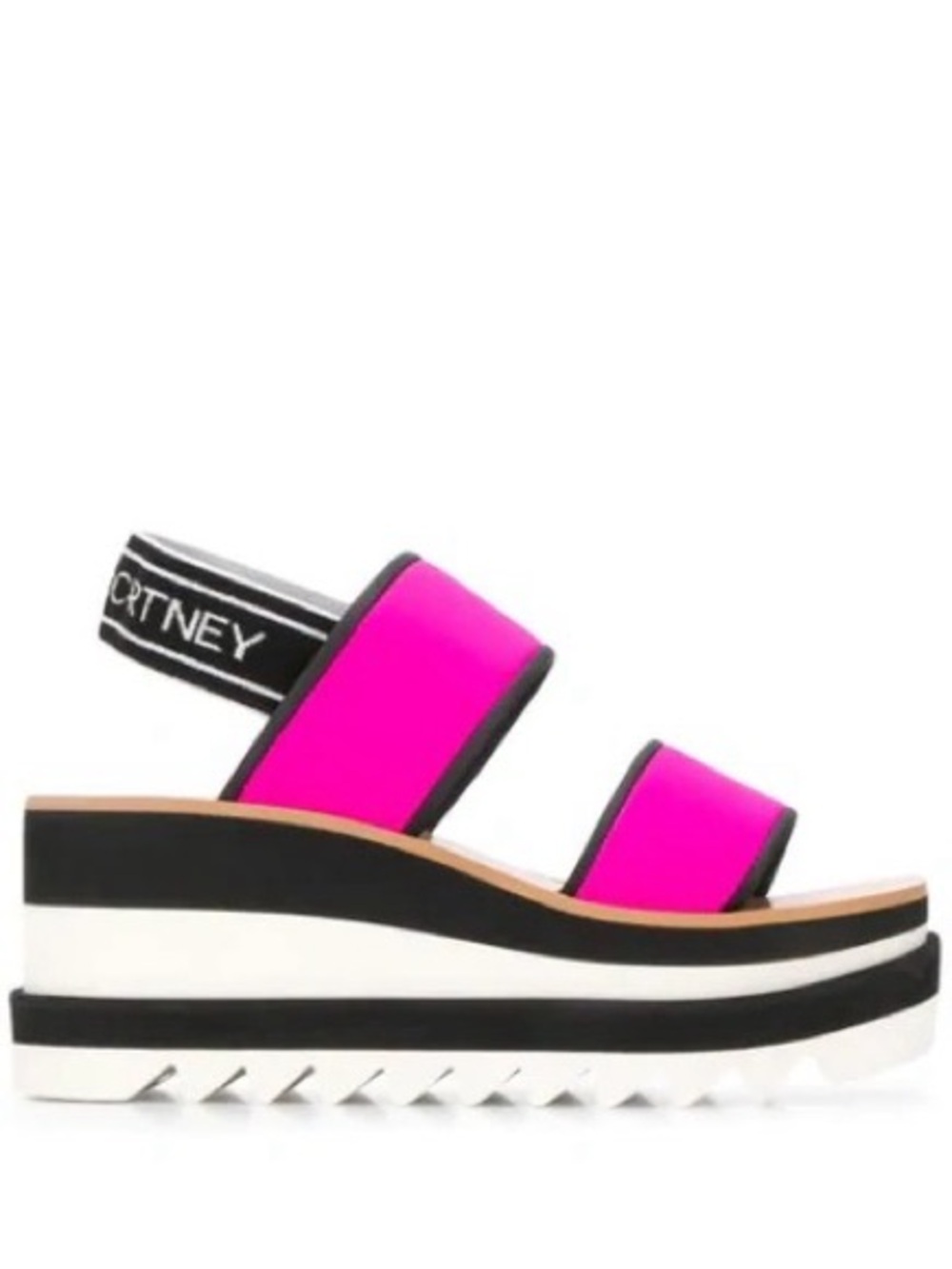 Stella McCartney Elyse Neoprene Wedge Sandals Bubblegum Pink 39